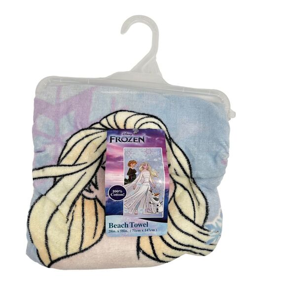Disney Frozen Pool Beach Bath Towel 28" x 58" 100% Cotton Elsa Anna Olaf - Picture 1 of 4
